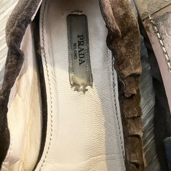 Prada Women's Dark Brown Suede Loafers - Picture 3 of 9